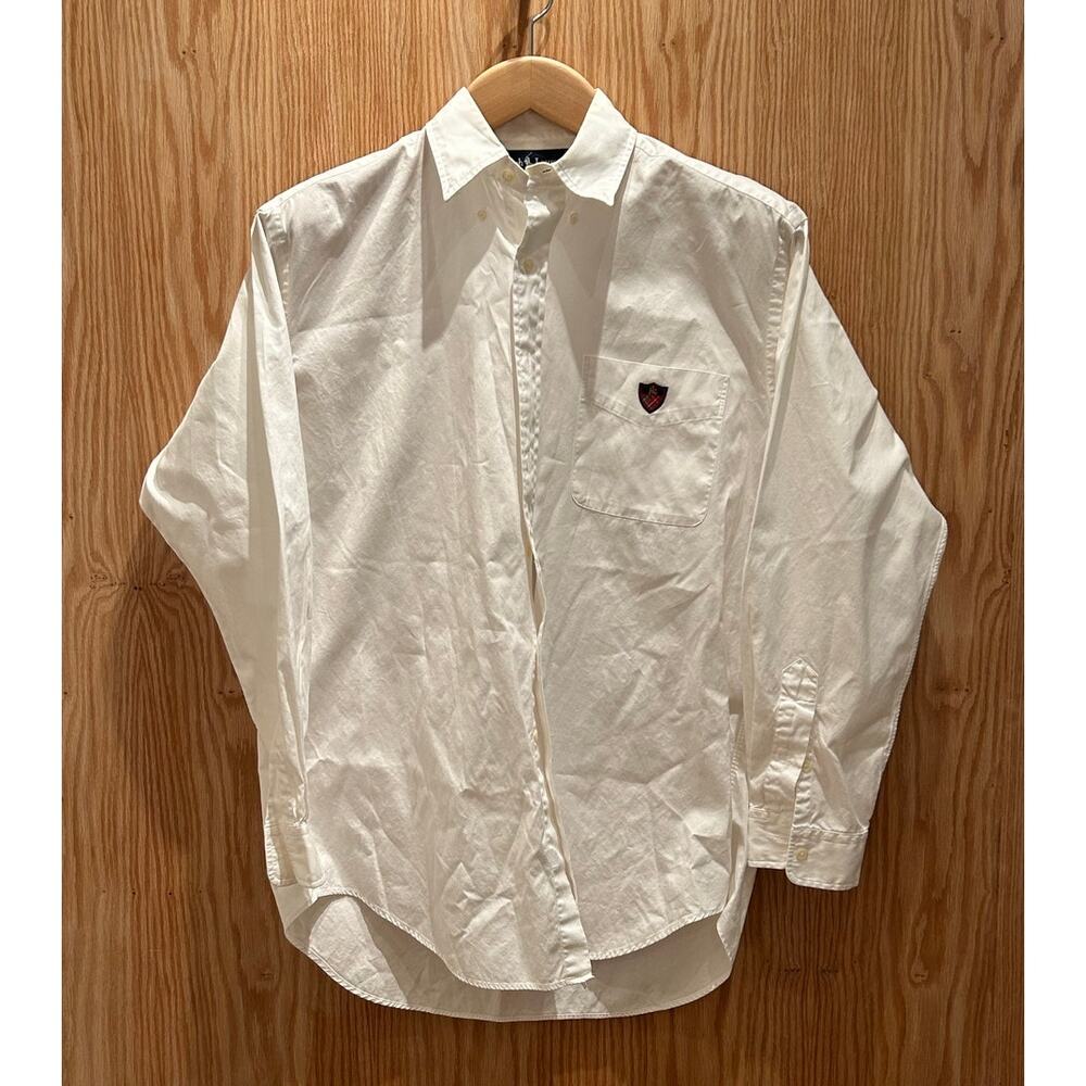 Vintage 1980s Polo Ralph Lauren Tilden White Dress with RL Embroidery Men's L